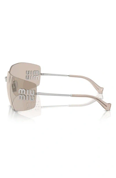 Shop Miu Miu 80mm Oversize Irregular Sunglasses In Silver