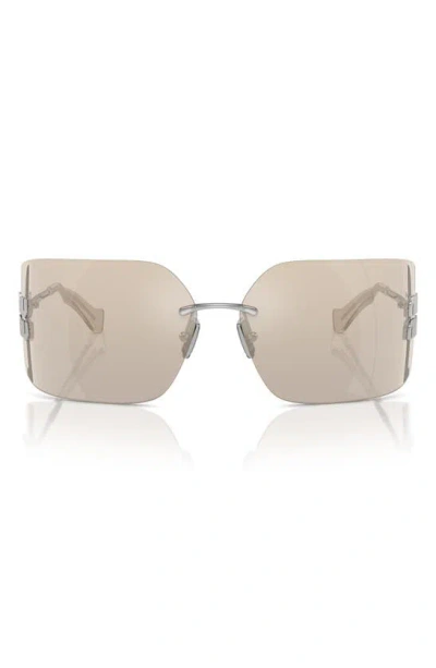 Miu Miu 80mm Oversize Irregular Sunglasses In Silver