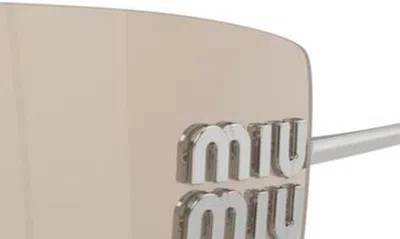 Miu Miu 80mm Oversize Irregular Sunglasses In Silver