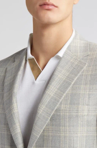 Shop Canali Siena Regular Fit Plaid Silk & Wool Sport Coat In Light Beige