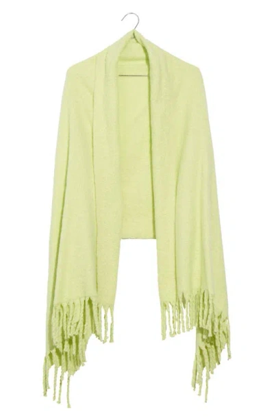 Madewell Textured Solid Contrast Fringe Scarf In Limelight