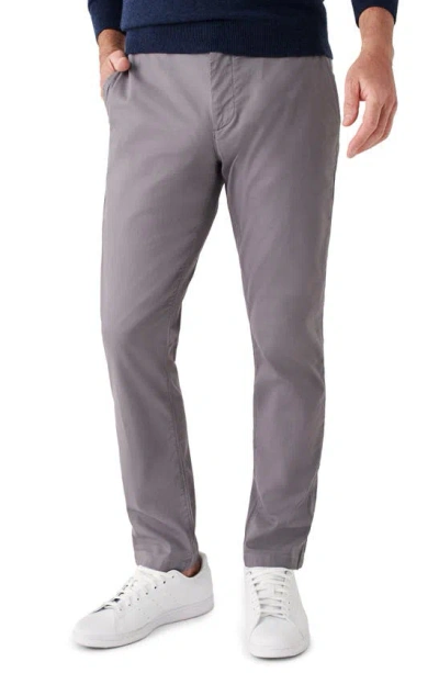 Shop Faherty Island Life Flat Front Organic Cotton Blend Chinos In Steel Grey