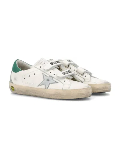 Shop Golden Goose Classic Old School In White/silver/green