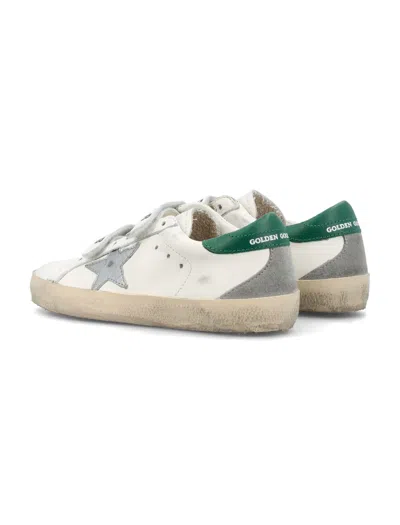 Shop Golden Goose Classic Old School In White/silver/green