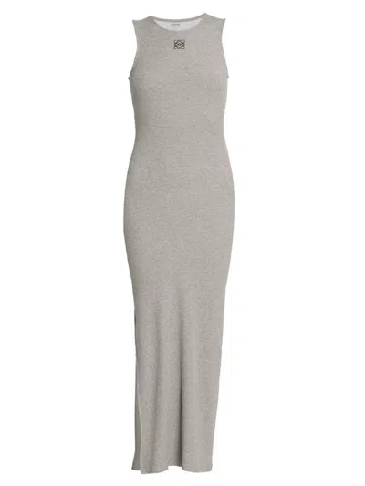 Shop Loewe Women's Anagram Tank Maxi Dress In Grey Melange