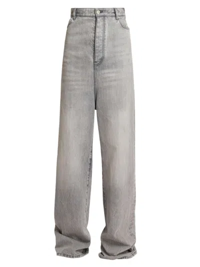 Shop Loewe Women's High-rise Wide-leg Jeans In Grey Melange