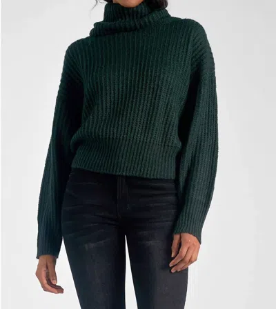 Shop Elan Ribbed Turtleneck Sweater In Teal In Green