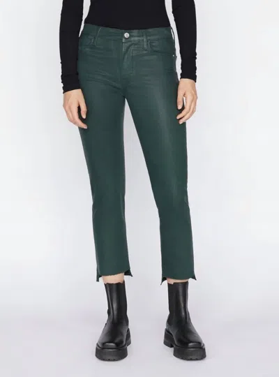 Shop Frame Le High Straight Jean In Pine Coated In Green