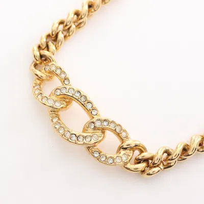 Shop Dior Necklace Gp Rhinestone Gold Clear In Multi