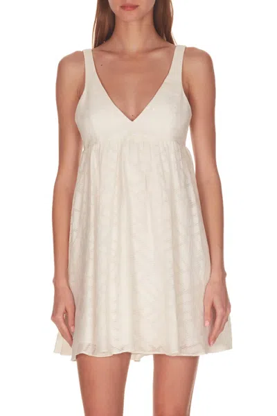 Shop Amanda Uprichard Eloise Dress In White In Beige