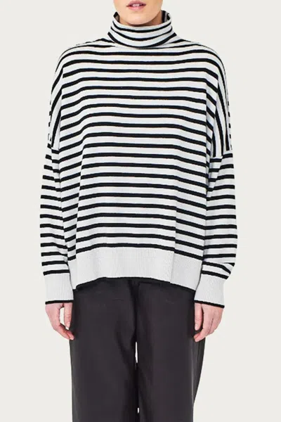 Shop Brodie Cashmere Sage Funnel Neck Sweater In Silver Haze/coal In White