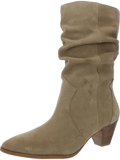 Shop Vince Camuto Sensenny Womens Pointed Toe Casual Mid-calf Boots In Beige