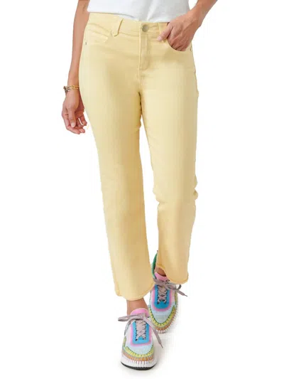 Shop Democracy High Rise Cropped Itty Bitty Flare Jeans In Honey Butter In Yellow