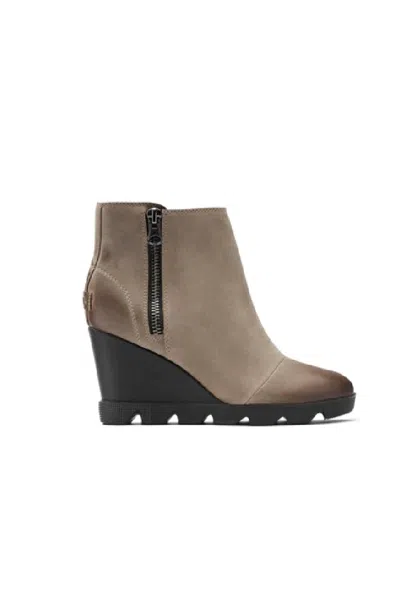 Shop Sorel Joan Uptown Zip Bootie In Khaki,black In Beige