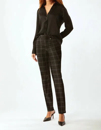 Ecru Women's New Houston Classic Trouser In Black Plaid In Grey