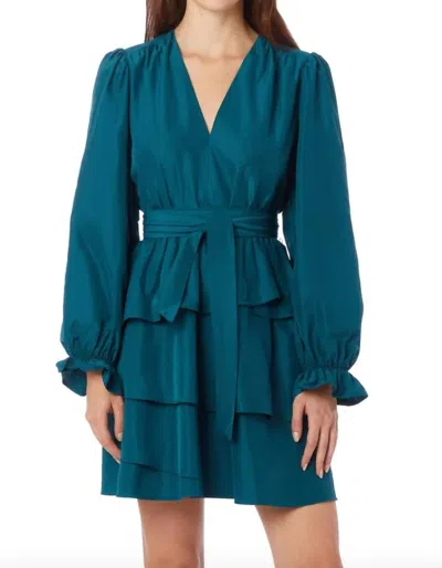 Shop Marie Oliver Umbra Taffeta Dress In Pond In Blue