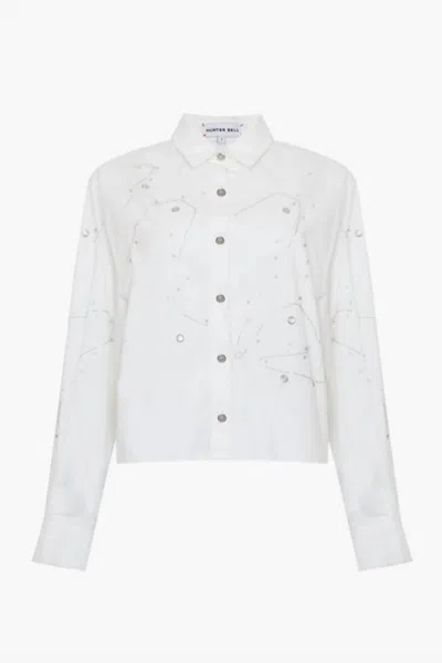Shop Hunter Hudson Shirt In Embellished Shirting In White