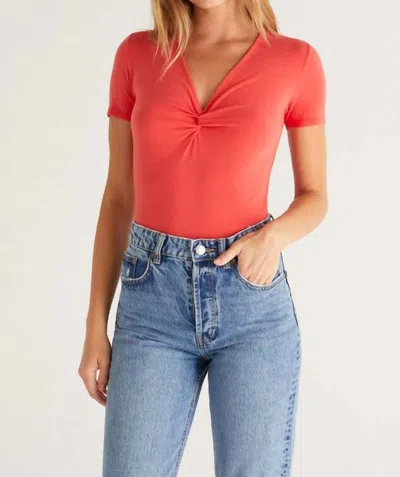 Shop Z Supply Tabby Twist Top In Red In Pink