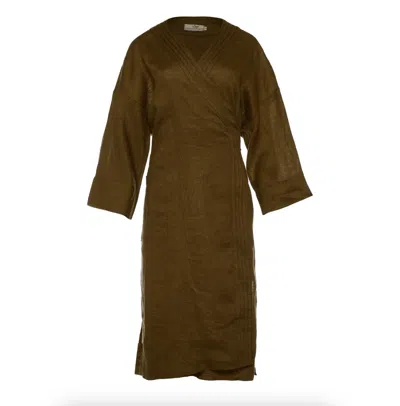 Shop Devotion Twins Kalo Livadi Wrap Dress In Brown In Black