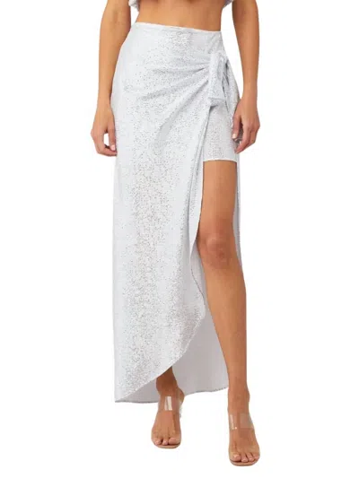 Shop Show Me Your Mumu Wrap Me Up Skirt In White Confetti