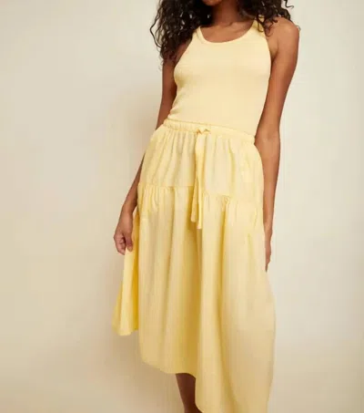 Shop Nation Ltd Frannie Combo Midi Dress In Popcorn In Yellow