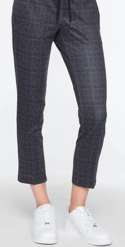 Shop Pam & Gela Tweed Crop Track Pant In Plaid In Grey