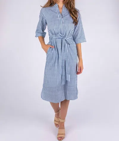 Shop Beau & Ro The Every Dress In Ikat Navy In Blue