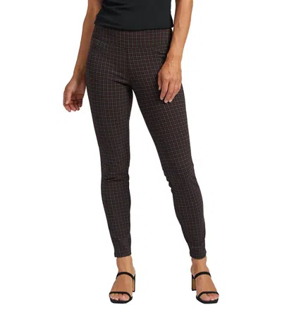 Shop Jag Ricki Mid Rise Legging In Red Plaid In Grey