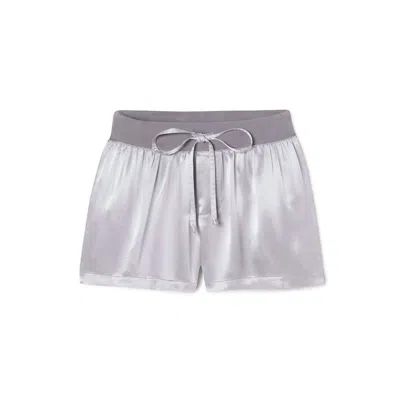 Shop Pj Harlow Mikel Satin Boxer Short With Draw String In Dark Silver