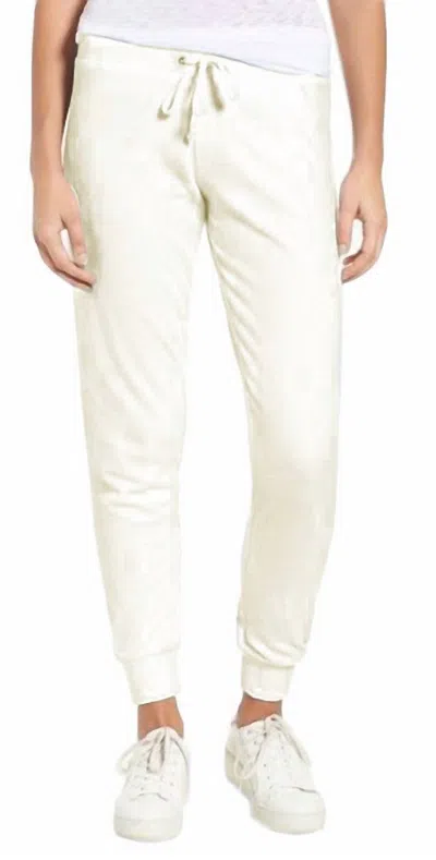 Shop Juicy Couture Angel Microterry Zuma Pants In White In Beige