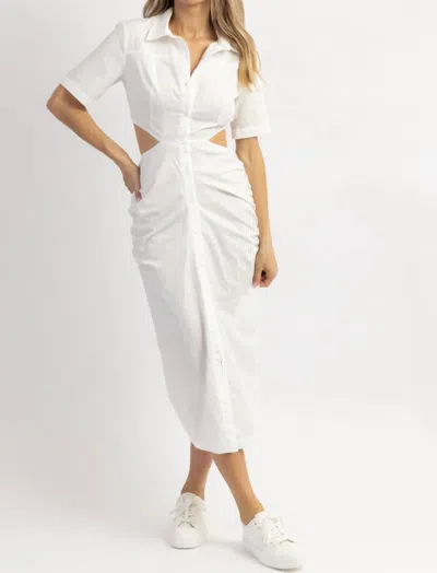 Shop Azura Cutout Shirt Dress In Ivory In White