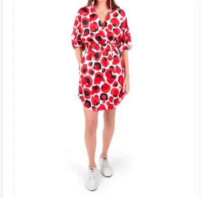 Shop Emily Mccarthy Palmer Dress In Red Col Cheetah In Pink