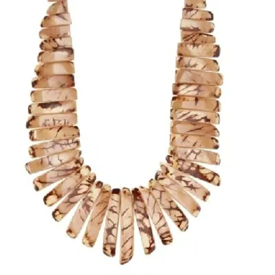 Shop Tagua Jewelry Amazon Necklace In Café Con Leche In Gold