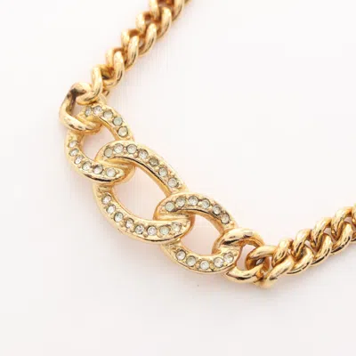 Shop Dior Necklace Gp Rhinestone Gold Clear In Multi