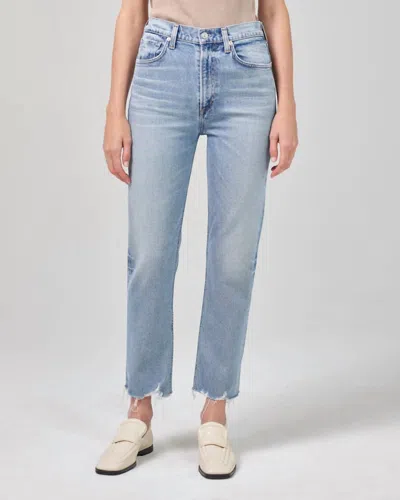 Shop Citizens Of Humanity - Daphne High Rise Straight Leg Jeans In Checkmate In Blue