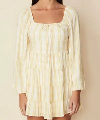 Shop Faithfull The Brand Naline Mini Dress In Hamptons Check Print In Yellow