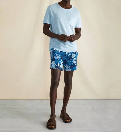 Onia Men Elastic Calder 6" Swim Trunks In Zog Blue Combo In Blue