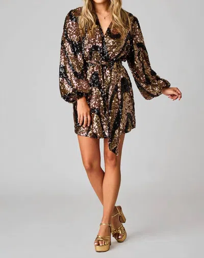 Shop Buddylove Adeline Sequin Dress In Vegas In Gold