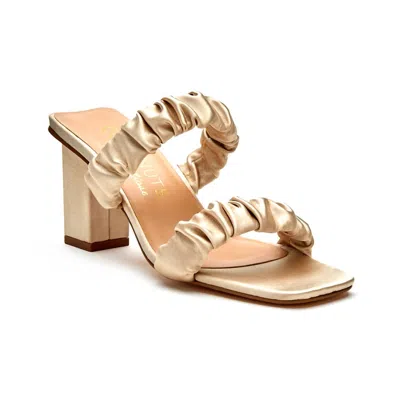 Shop Coconuts By Matisse First Love Heeled Sandal In Champagne Satin In Gold