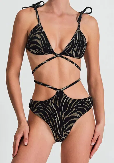 Shop Devon Windsor Suki Bikini Top In Black In Brown