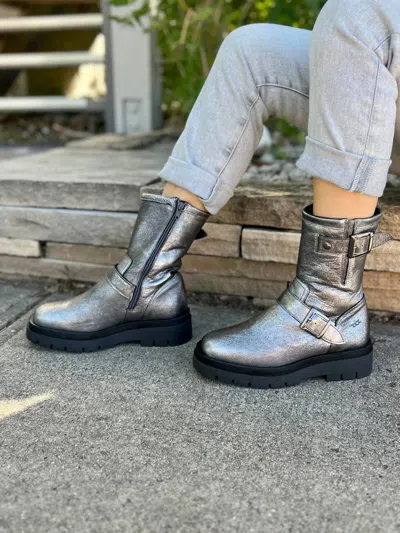 Shop Bos. & Co. Women's Marang Waterproof Buckle Boot In Anthracite In Silver