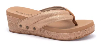 Shop Corkys Footwear Women's Wish Wedge Flip Flop In Rose Gold In Beige