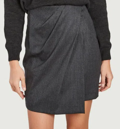 Shop Iro Fang Striped Skirt In Anthracite Grey