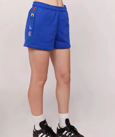 Shop Samii Ryan Women's Smiley Chenille Shorts In Blue