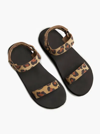 Shop Able Macy Sandal In Leopard Print In Black