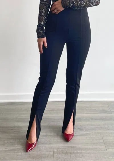 Shop Sage The Label Roundabout Front Slit Pant In Black In Blue