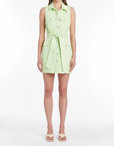 Shop Amanda Uprichard Greyson Denim Dress In Cucumber In Green