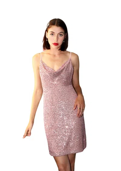 Shop Greylin Linda Sequin Dress In Fairy Pink