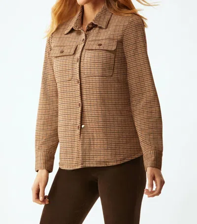 Shop Ecru Shirt Jacket In Autumn Check In Brown