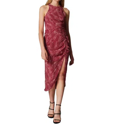 Shop Gilner Farrar Mel Dress In Bordeaux Snake In Pink